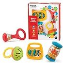 Halilit Baby's Music Carnival Gift Set. Musical Instruments for Babies includes Cage Bell, Baby Maraca, Clip Clap Rattle and Rainboshaker. 6 Months+