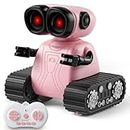SGILE Remote Control Smart Rc Robot Toys, Programmable Emo Robot With Led Eyes and Music Walking Singing Gifts for Kids Boys Girls Birthday age 3 4 5 6 7 Year Old, Pink