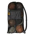 Cosmos Sports Ball Bag Mesh Equipment Bag Team Sports Drawstring Bag Large Mesh Net Bag, with Adjustable Strap & Front Pocket for Basketball, Volleyball, Soccer, Rugby, Water Sports and Beach Event