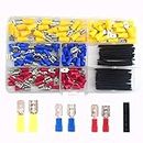 CEEYSEE 120Pcs Female Male Spade Connector Quick Splice Wire Terminals Wire Crimp Connectors with 30 Pcs Heat Shrink Tubing Set （PBSZ)
