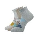 Allen Solly Women's Cotton Ankle Length Socks (Pack of 3) White, Light Brown Melange, Light Grey Melange