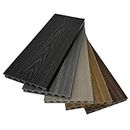 Ceta Composite Decking Premium Composite Decking Board Samples, 3.6m Length, Woodgrain Decking Board, Charcoal, Grey, Silver, Light Brown, Dark Brown, Hollow Decking Board