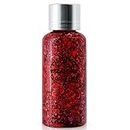 VIOLA HOUSE Liquid Body Glitter Gel,Face Glitter Festival Chunky Cosmetic Holographic Glitter,Face Hair Nails Makeup,Long Lasting Sparkling for Halloween,Festival(Red)