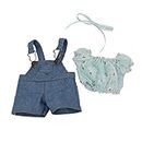 DUORUI Puppe Kleidung Kleid Outfit Jeans Overalls mit T-Shirt für American Girl Puppe 18 Zoll