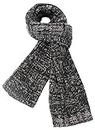 CityComfort Men Knitted Scarf Softer than Cashmere Wool Touch Plaid Solid Gift for Him, Black, One Size