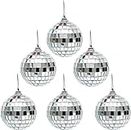 The Decor Affair 6 pcs 2.4 Inch Mirror Disco Ball Ornaments Christmas Hanging Balls Xmas Party Wedding Home Tree Decoration with Cosmos Fastening Strap.