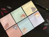 Cute Kawaii Cat Themed Sticky Notes Party Favors Animal Stationery Set Pack of 6