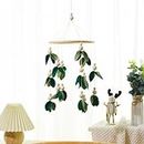 Wenqik Baby Crib Mobile for Nursery Decoration Green Leaf Flower Dragon Mobile for Crib Mobile Forest Green Forest Nursery Decor Nursery Baby Shower Gift for Boys and Girls (Leaf)