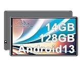 2024 Newest Tablet 10 Pulgadas Android 13 Tablet Octa-Core 14GB RAM 128GB ROM (1TB TF), 5G WiFi, 8000mAh, 5MP + 8MP, Pantalla HD IPS, Bluetooth 5.0, Widgets, Tablets con Funda - Cuerpo de Metal Gris