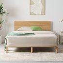 Zinus Double Bed Frame Arden Bamboo Natural Wood Bed Frames Coastal Nordic