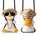 Cool Swinging Duck Car Hanging Ornament Cute Car Decor Rear View Mirror Accessories Interior for Women Men Teens Truck Rearview Decorations Things Funny Mothers Gifts for Mom from Daughter Son