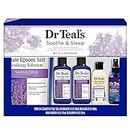 Dr Teal's Lavender Soothe & Sleep Full Regimen 5-piece Gift Set (Epsom Salt Soaking Solution, Foaming Bath, Body Wash, Moisturizing Bath & Body Oil, Pillow Spray)