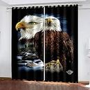 Blackout Curtains Mighty Eagle Rod Pocket Eyelet Blackout Curtains Top Thermal Insulated 80% Thermal Insulated Energy Saving Sound insulation Room 3D Curtains for Kid