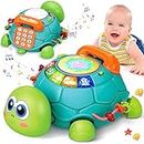 Baby Toys Crawling Turtle Sensory Toys for Babies 6 12 18+ Month Toddler kids Infant Gifts Toys for 1 2 Year Old Girls Boys Phone Learning Educational Lights/Music/Number Letter 1st Birthday Toys Gift