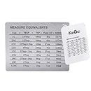 Measurement Conversion Chart with Strong Magnet Backing, KSENDALO Stainless Measurement Conversions For Cups, Tablespoons, Teaspoons, Fluid Oz and Milliliters,Silver