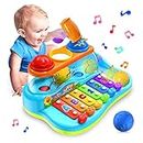 Yerloa Jouets musicaux 1 2 3 Ans Bébé Eclairer l'instrument de Musique Xylophone Clavier de Jeu pour Les bébés Cadeau pour Les garçons et Les Filles