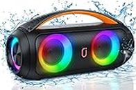 JYX D16 Portable Bluetooth Speakers, 40W Large Bluetooth Boombox Speaker, Loud Speaker with Deep Bass, Outdoor Wireless Speaker with Disco Lights for Party, Bluetooth 5.3, IP65 Waterproof, TWS