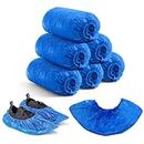 Shoe Covers Disposable, 100 Pcs Shoe Covers Non Slip, Durable Shoe Protectors Covers for Indoor Floor Carpet, Construction, Offices Workplace, One Size Fits All (Blue)