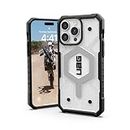 URBAN ARMOR GEAR UAG Case Compatible with iPhone 15 Pro Max Case 6.7" Pathfinder Clear Ice/Silver Built-in Magnet Compatible with MagSafe Charging Rugged Transparent Dropproof Protective Cover