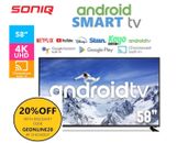 SONIQ 58" 4K UHD Android Smart LED LCD TV Kayo Netflix Bluetooth WiFi G58UW40A
