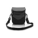 FOSOTO Black Compact Camera Shoulder Bag PU Leather for Canon Powershot SX530 SX540 SX510 HS, Nikon Coolpix B500 L340 L330 L840 V3 V2 J5, black, Camera case