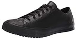 Shoes for Crews Men's Delray Sneaker, Black (Leather), 8.5 Women/7 Men