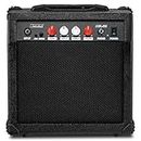 LyxPro Electric Guitar Amp 20 Watt Amplifier Built in Speaker Headphone Jack and Aux Input Includes Gain Bass Treble Volume and Grind - Black