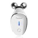 Fastaid Microcurrent-Facial-Device, Microcurrent Face Massager Roller for Skin Care, Facial Massager Face Rollers for Women & Men, Glossy White