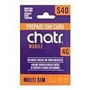 CHATR Mobile 4G LTE Prepaid 40$ SIM Card Starter Kit - Unlimited Talk Canada & USA + 75 GB (4G Network) | 1 Month Prepaid Service Incl. | Pay as You go | Canada | Refillable | Prepaid