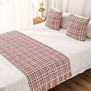 Hotel Bed Runners Scarf Modern Bedspreads Protection No Fading Bed Runners for Foot of Bed Woven Plaid Solid Color Bedding Decoration for Queen, Double, Single, King Size Bed (Red 70X180Cm for 1.2M