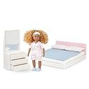 Lori – Mini Doll & Toy Bedroom Furniture – 6-inch Doll & Dollhouse Accessories – Bed, Pillows, Blanket, Dresser – Play Set for Kids – 3 Years + – Nahla's Sweet Dreams Set