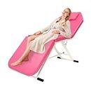 Camilla de masaje plegable para spa salón de belleza, cama cosmética, mesa de masaje, mesa de masaje plegable, silla de masaje, silla de masaje, banco de masaje, cama de cosméticos, color blanco/rosa,