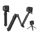 Sounce 3-Way Monopod Grip Tripod Foldable Selfie Stick, Stabilizer Mount Holder for GoPro Hero 7/6/5, SJCAM SJ6, SJ7, SJ5000, Yi and All Action Cameras