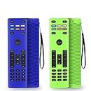[2Pcs] Remote Case for Vizio XRT136 Smart TV Remote Shockproof Silicone Cover Compatible with Vizio XRT136 Remote Anti-Slip Anti-Lost Washable with Lanyard (Blue+Glow Green)