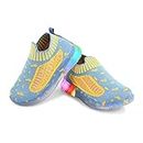 KATS SHOES Walking Shoes Sneakers with Led Light Toddler Lightweight & Breathable Unisex-Child Little Kid Casual Shoes Flower Printed Toddlers Slip On Sneaker for Party Aqua
