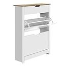 Artiss Shoe Cabinet Shoes Organiser Storage Rack Drawer Shelf 16 Pairs White Footwear Closet Organisation Home Bedroom Hallway Entryway Furniture Decor Space-Saving Durable Sturdy Easy Assembly