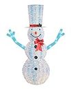 6 ft Iridescent Lighted Snowman - Pre Lit Outdoor Christmas Decoration - 105 Lights for Indoor or Yard Decor