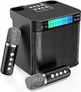 Karaoke professionale completo, Karaoke canta tu 2023 Bluetooth Altoparlante con 2 Microfoni Wireless PA System per Matrimoni, Picnic, Feste in casa e all'aperto, Luci LED, Compatibile con USB/TF/AUX