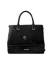 Miraggio Clara Top Handle Stachel handbag for Women with Detachable & Adjustable Sling/Crossboyd Strap (Black)