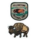 2 PCS Yellowstone National Park Embroidery Iron On Patch for Clothing Accessories Christmas Gifts for Man Woman