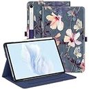 Fintie Case for Samsung Galaxy Tab S9 FE 5G 10.9 Inch/Galaxy Tab S9 11 Inch 2023, Multi-Angle Viewing Protective Cover with Pocket, Auto Sleep/Wake (Blooming Hibiscus)