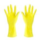 Bkebge Washing Gloves Gauntlets Hand Long Gloves Washing Cleaning Warm Rubber Gloves Kitchen Latex Dishes Tool Dish Kitchen，Dining & Bar (Yellow, A)