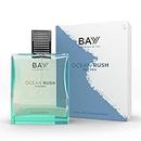 BAYY Ocean Rush Perfume for Men, Eau De Parfum with Camphor, Mint, Bergamot, White Floral Lavender Frangrance, Long-Lasting Fragrance, 100ML