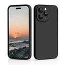 CALOOP Liquid Silicone Case Designed for iPhone 14 Pro Max Case, Individual Protection for Each Lens Full Body Covered Thickened Rubber Shockproof Phone Case, 6.7 inch(Black)