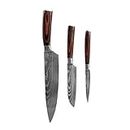 Pamura - 3er Set CULTRO - Küchenmesser Set - Messerset - Knife Set - Hochwertige & scharfe Klingen - Robust - Langlebig