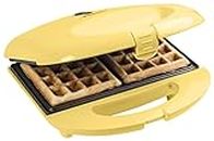 Bestron Waffle Maker, piastra per waffle a forma di belga, macchina per waffle con antiaderente & indicatoro luminso, collezione Sweet Dreams, 700 watt, colore: Giallo
