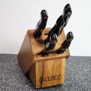 JUEGO DE BLOQUES DE CUCHILLOS CUTCO - 5 RANURAS NEGRO con 4 cuchillos y un tenedor de 3 clavijas - USADO