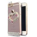 KC Back Cover for Apple iPhone 6s Plus & iPhone 6 Plus, Bling Diamond Handmade Soft Silicone s Case (Silver)