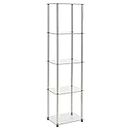 Convenience Concepts Designs2Go Classic Glass Shelves 15.75" - 5-Tier Glass Tower Room Décor, Modern Shelves for Storage and Display in Living Room, Bathroom, Bedroom, Office, Glass