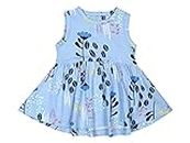 Nino Bambino Baby-Girl's Cotton Fit and Flare Midi Dress (NBDR00MC419-3-6M_Blue_3 6 Months)